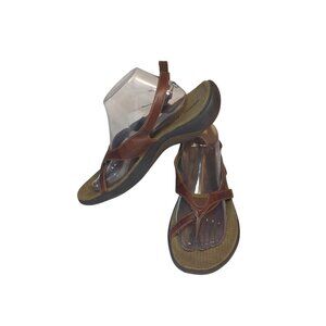 Merrell Womens size 11 Sandals Brown Leather Strappy Slingback